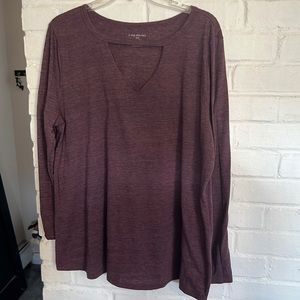 Lane Bryant Wine Long Sleeve Tee 18/20